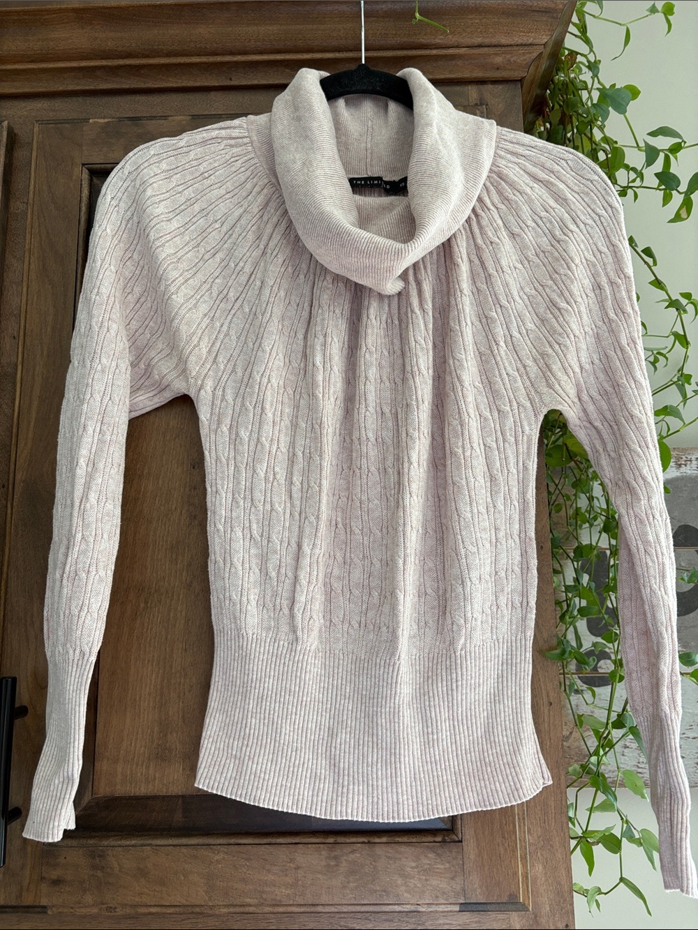 The Limited women's cable cowl-neck sweater - blush